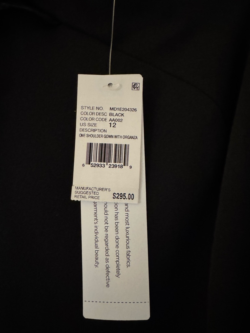 Aidan Mattox Black One-Shoulder Evening Gown - Picture 5 of 10